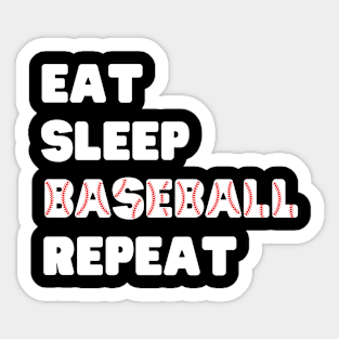 Eat Sleep Baseball Repeat, Funny Baseball Sticker